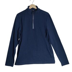 Cuts Blue Long Sleeve Quarter Zip Shirt Mens Size Medium
